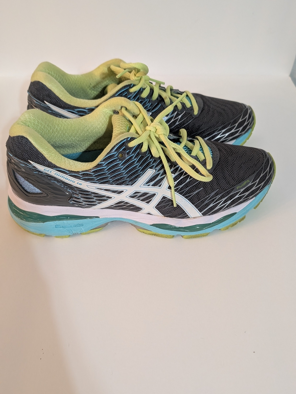 ASICS Women’s Athletic Shoes - Gray with Blue & Lime - Picture 2 of 6